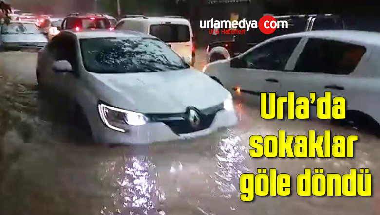 İzmir’i sağanak vurdu: Urla’da sokaklar göle döndü