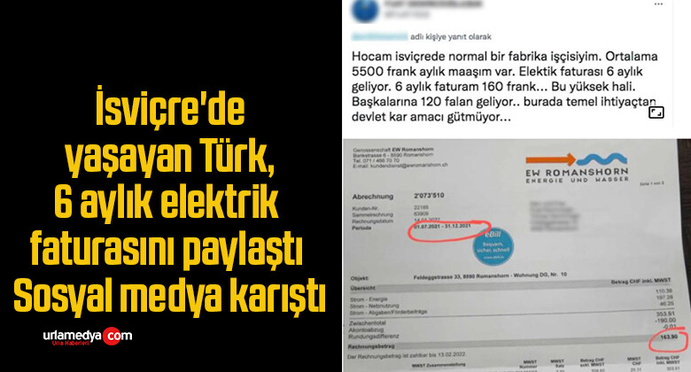 İsviçre’de yaşayan Türk, 6 aylık elektrik faturasını paylaştı! Sosyal medya karıştı