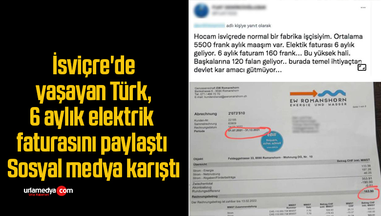 İsviçre’de yaşayan Türk, 6 aylık elektrik faturasını paylaştı! Sosyal medya karıştı