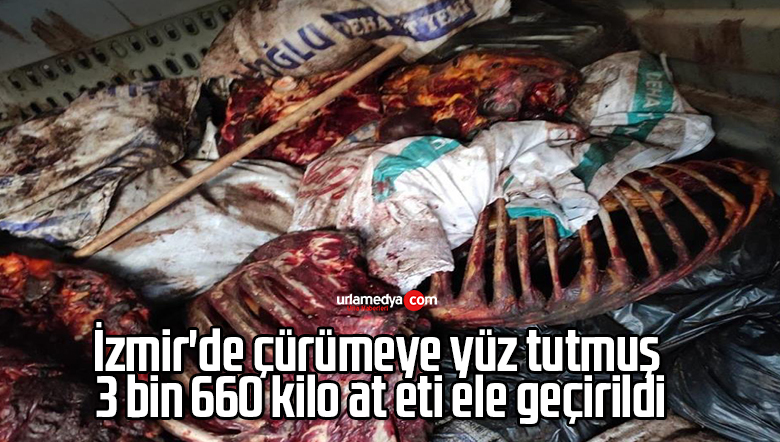 İzmir’de çürümeye yüz tutmuş 3 bin 660 kilo at eti ele geçirildi