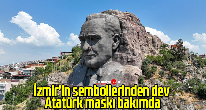 İzmir’in sembollerinden dev Atatürk maskı bakımda