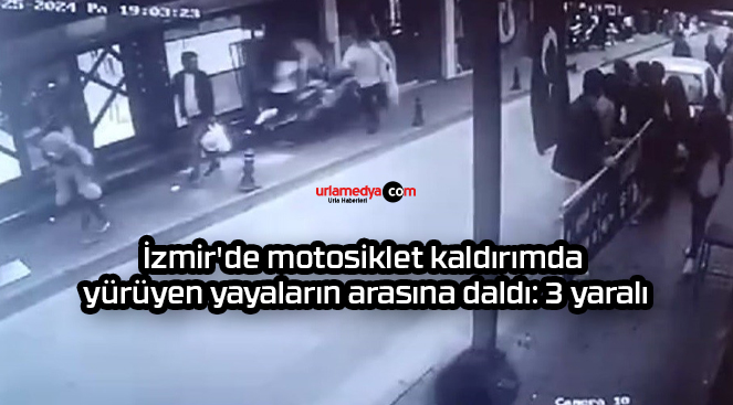İzmir’de motosiklet kaldırımda yürüyen yayaların arasına daldı: 3 yaralı